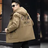 Haining Men's Pie Overcomes Leather and Fur Integrated Detachable Rex Rabbit Hair Inner Liner Business Leisure Hooded Fur Coat Winter