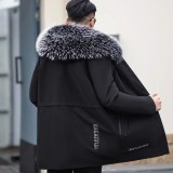 Haining real otter rabbit fur inner lining fox fur collar parka men's medium length coat fur fur integrated fur coat winter