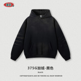 Autumn and Winter Heavyweight Washed Monkey Gradient Plush Hoodie American Vintage Fashion Brand Hoodie