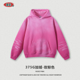 Autumn and winter niche washed heavyweight plush hooded sweater men's trendy couple washed sweater set