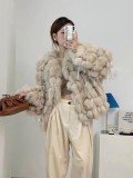 The new Korean version imported fox fur car strip tassel fur coat for women's fashion fur coat is also popular on the internet