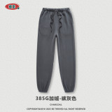 Autumn and Winter American Fashion Brand Solid Color Tie Feet Guard Pants for Men's Loose Relaxed Plush Sports Pants