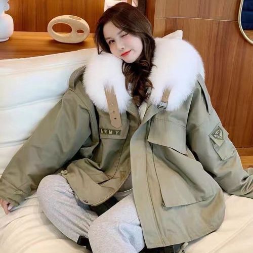 New style style overcomes female oversized fox fur collar, otter rabbit fur detachable inner tank, short fur coat, mink fur