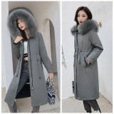 New Detachable Rex Rabbit Fur Inner Liner Pai Overcomes Women's Long Autumn/Winter True Fur Grass Coat Women's Slim Fit Coat