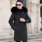 Parka men's detachable otter rabbit fur inner liner fur coat medium length fur integrated men's autumn and winter new style