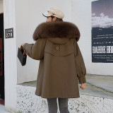 Pai Overcomes Women's Winter New Detachable Inner Tank Fox Fur Collar Short Fashion Rex Rabbit Inner Tank Fur Coat