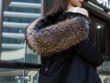 New Style Pai Overcomes Female Mink Collar Mink Fur Inner Tank Detachable Long Over Knee Parka Coat Winter