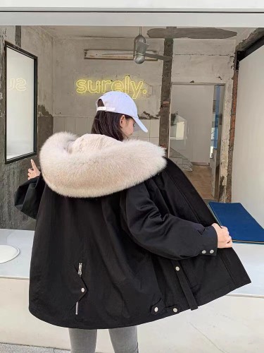 New style style overcomes female fox fur collar, real otter rabbit fur inner liner, detachable short fur coat, female mink fur