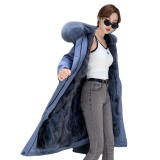 New style style overcomes female fox fur inner lining, autumn and winter fur coat, detachable medium length women's coat
