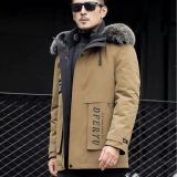 Haining Men's Pie Overcomes Leather and Fur Integrated Detachable Rex Rabbit Hair Inner Liner Business Leisure Hooded Fur Coat Winter