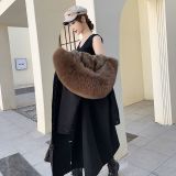Pai Overcomes Women's Winter New True Fox Rabbit Fur Inner Tank Detachable Mid length Fur Coat Coat