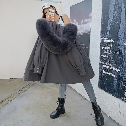 Pai Overcomes Women's Winter New Detachable Inner Tank Fox Fur Collar Short Fashion Rex Rabbit Inner Tank Fur Coat