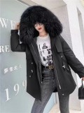 New style style overcomes female otter rabbit fur inner lining, detachable white raccoon dog oversized fur collar, embroidered fur coat, female