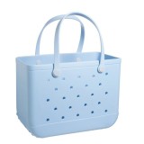 Cross border women's handbag, colorful printed waterproof hole bag, beach bag, storage bag, lightweight shopping basket