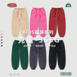 Children's clothing autumn and winter heavyweight 355G washed plush leggings children's sanitary pants street loose trendy children's pants