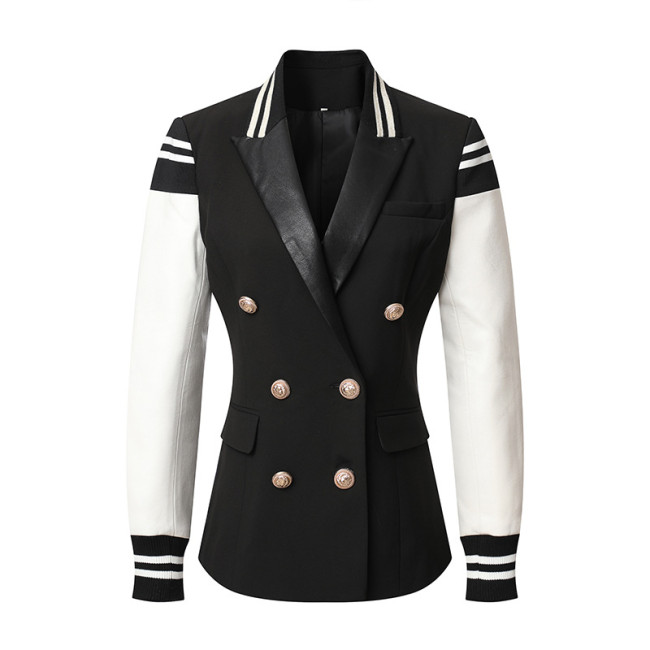 New Autumn Women's Slim Coat Suit Mature Temperament European and American Slim Fit Suit Women's Cotton