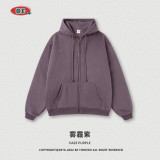 Men's Autumn and Winter Heavyweight Thickened Solid American Zipper Sweater Blank Shirt Loose Fashion Brand Coat for Men