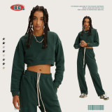 Women's Autumn and Winter New American Retro Open Navel Spicy Girl Short Sweater European and American Fashion Brand Spicy Girl Clothing