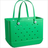 Cross border women's handbag, colorful printed waterproof hole bag, beach bag, storage bag, lightweight shopping basket