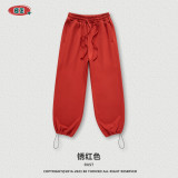 Men's autumn and winter heavyweight 440G solid color drawstring leggings loose trendy jazz street dance pants