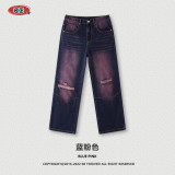 Men's Spring/Summer American Fashion Brand Washed Teenager's Broken Hole Jeans Men's Straight Tube Jeans Men's