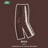 Men's autumn and winter suede side woven embroidery pants American classic versatile straight casual pants