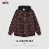 Autumn and Winter American Vintage Plaid Cotton Jacket Men's and Women's Hooded Fashion Brand Men's Autumn Coat