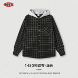 Autumn and Winter American Vintage Plaid Cotton Jacket Men's and Women's Hooded Fashion Brand Men's Autumn Coat