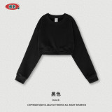 Women's Autumn and Winter New American Retro Open Navel Spicy Girl Short Sweater European and American Fashion Brand Spicy Girl Clothing
