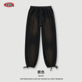 Men's Autumn and Winter Heavyweight Washed Vintage Straps Women's Hiphop Pants Street Fashion Brand Long Pants Couple
