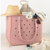 Cross border women's handbag, colorful printed waterproof hole bag, beach bag, storage bag, lightweight shopping basket