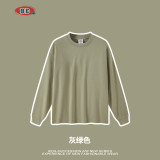 Children's clothing autumn and winter 305G heavy weight FOG earth color children's pure cotton long sleeved European and American loose fashion brand long t