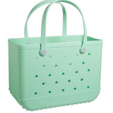 Cross border women's handbag, colorful printed waterproof hole bag, beach bag, storage bag, lightweight shopping basket