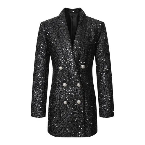 Autumn New Women's Coat European and American Fashion Suit Celebrity Temperament Coat Sequin Suit Women's Coat