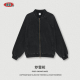 Men's Autumn 450G Heavyweight Terry Wash Vintage Raglan Sleeve Coat Trendy Brand Loose Jacket for Men