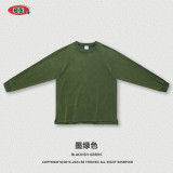 Men's Autumn Fashion Brand Retro Wash Loose Sleeve American Raglan Sleeve Split Long Sleeve T-shirt for Men