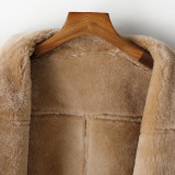 Young Fur Coat Autumn and Winter New Imported Beautiful Nu Fur One Piece Women's Coat Lamb Hair Thickened