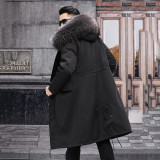 Winter New Fur Coat Men's Fur One Piece Fox Fur Inner Tank Detachable Parka Men's Coat