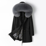 Haining Fur Coat Women's Winter New Style Style Style Overcoming Female Fox Fur Inner Liner Detachable Youth Coat