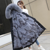 Ao'er Run New Fox Fur Grass Inner Lining Pie Overcoming Coat Women's Mid length Haining Fur Coat