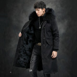 Haining Pai Overcomes Men's Fox Fur Grass Inner Liner Fur One Piece Men's Coat Long Detachable