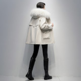 Pai Overcomes Women's Winter Detachable Rex Rabbit Fur Inner Cowardly Haining Fur Coat Young Mid length