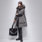 Haining Pai Overcomes Women's Winter New Youth Rex Rabbit Hair Inner Liner Detachable Fur Coat Hooded