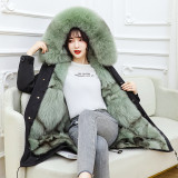 Ao'er Run New Fox Fur Grass Inner Lining Pie Overcoming Coat Women's Mid length Haining Fur Coat