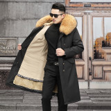 Parka men's winter otter rabbit fur inner liner detachable coat fur one piece men's fur coat medium length