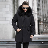 Pai Overcomes Men's Winter New Popular Haining Fur Coat, Fox Fur Inner Liner, Detachable Fur and Fur Integrated