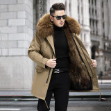 Haining Winter Pie Overcomes Men's Coat Fox Fur Inner Liner Detachable Fur Coat Men's Fur One Piece