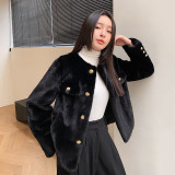 Haining Winter Black Velvet Mink Fur Coat Winter Haining New Youth Mink Fur Coat Women