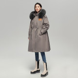 Winter Hot Fox Hair Pie Overcomes Female Otter Rabbit Hair Inner Tank Detachable Fur Coat Female Long Coat