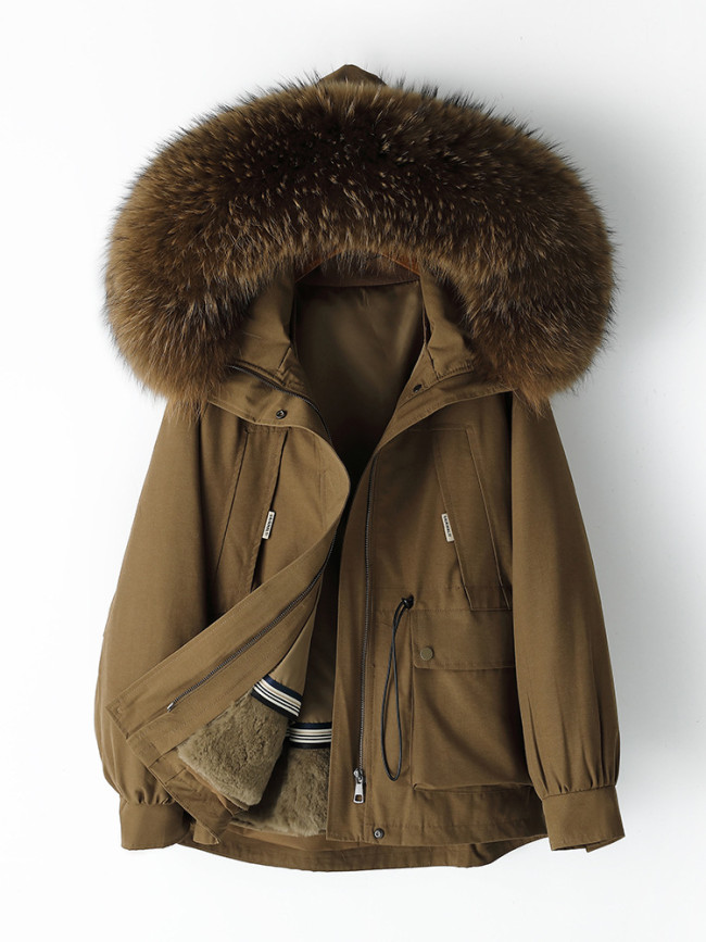 Small Pie Overcomes Women's Winter New Fur Coat Women's Rex Rabbit Hair Inner Liner Detachable Young Style
